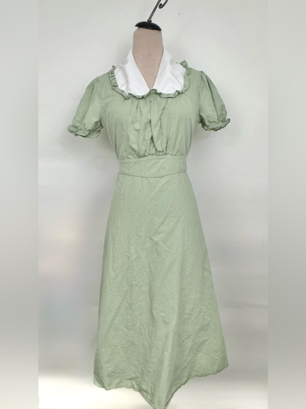 Scarlett Darkness Renaissance Cottagecore Fairy Midi Dress Large Olive Green